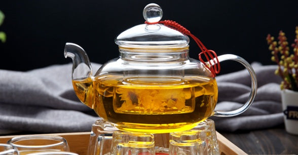 Kung Fu Tea Gift Set Heat-resistant Glass Flower Teapot with Filter